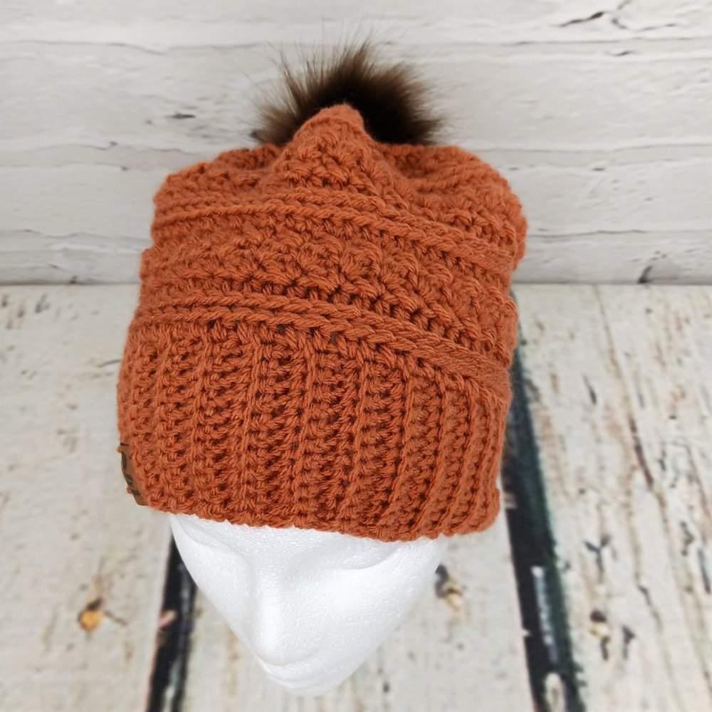 Duncan Street Designs Windermere Hand Crocheted Slouchy Hat with Pom Pom - Picture 5 of 7